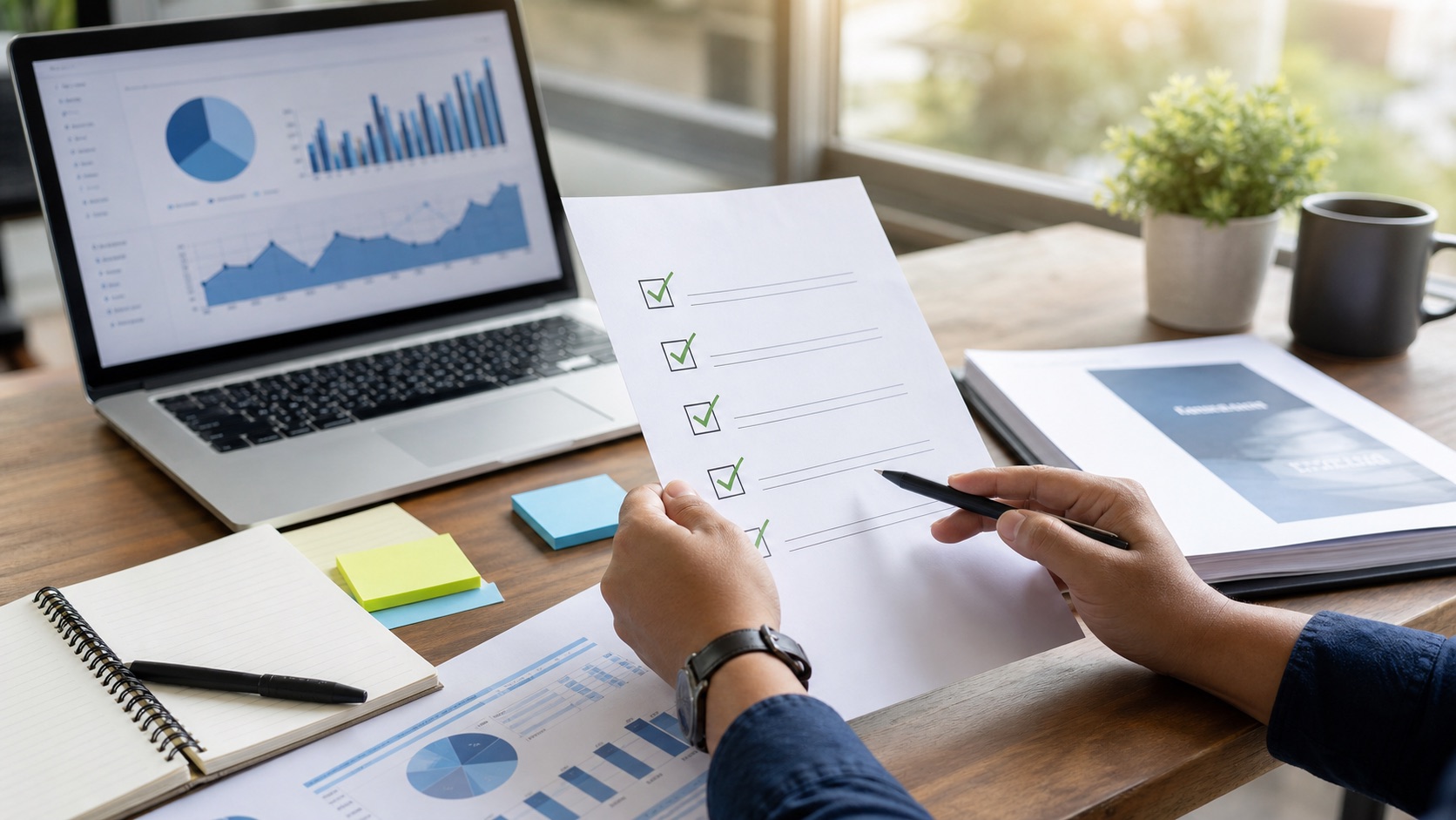 Small business funding readiness checklist with financial planning documents
